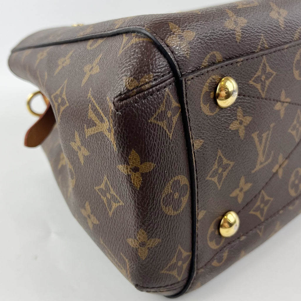 Louis Vuitton Montaigne MM Borsa a Mano e Tracolla in Tela Monogram con Finiture in Vacchetta