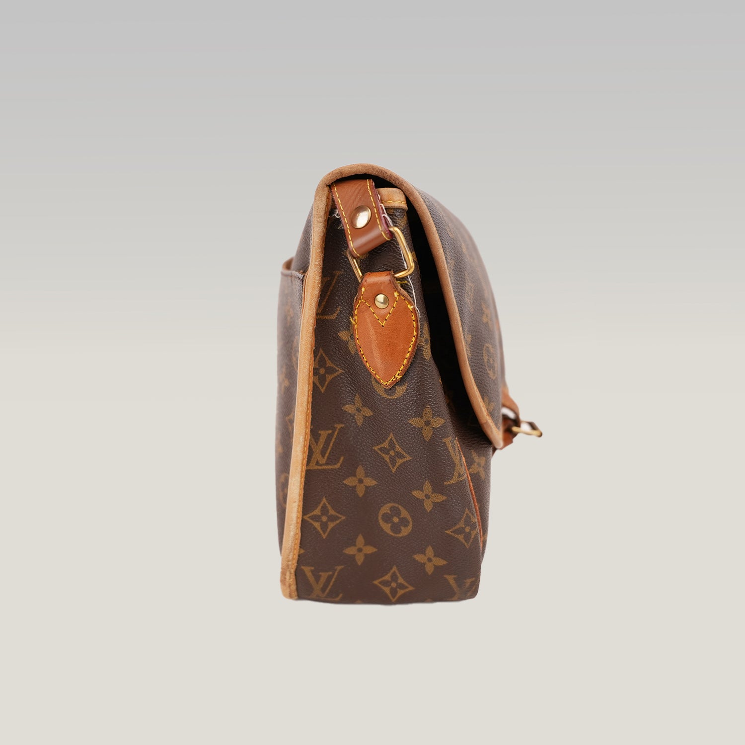 Louis Vuitton Gibecière MM Vintage Borsa a Tracolla in Tela Monogram Marrone