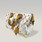 Louis Vuitton Speedy 30 Monogram Multicolé Bianca Borsa a Mano in Tela con Finiture in Vacchetta
