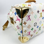 Louis Vuitton Speedy 30 Monogram Multicolé Bianca Borsa a Mano in Tela con Finiture in Vacchetta