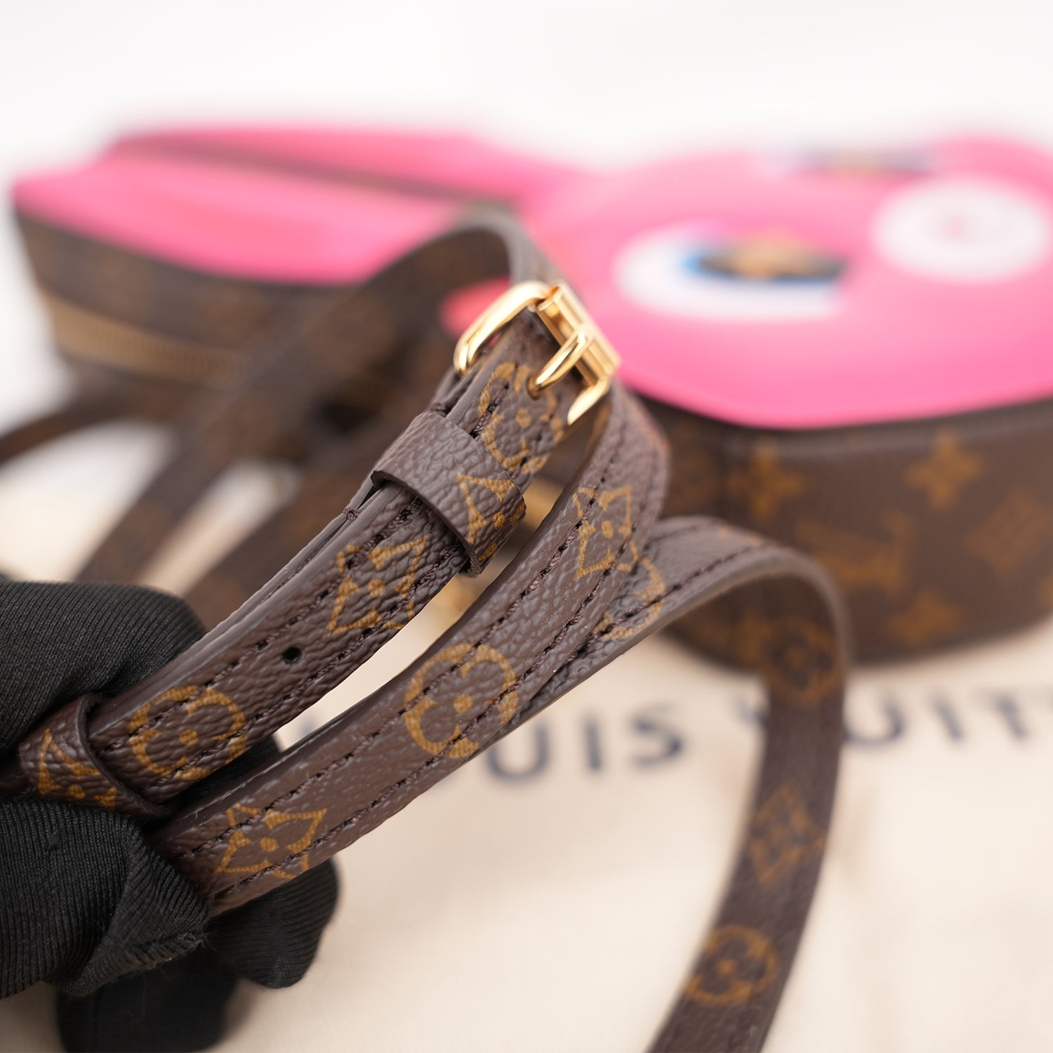 Louis Vuitton Bunny Bag Monogram Rosa in Tela Rivestita con Tracolla Regolabile e Catena