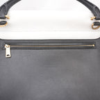 Celine Trapeze Bicolor Leather & Suede Shoulder Bag Black White Medium