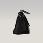 Celine Trapeze Bicolor Leather & Suede Shoulder Bag Black White Medium