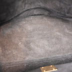 Celine Trapeze Bicolor Leather & Suede Shoulder Bag Black White Medium