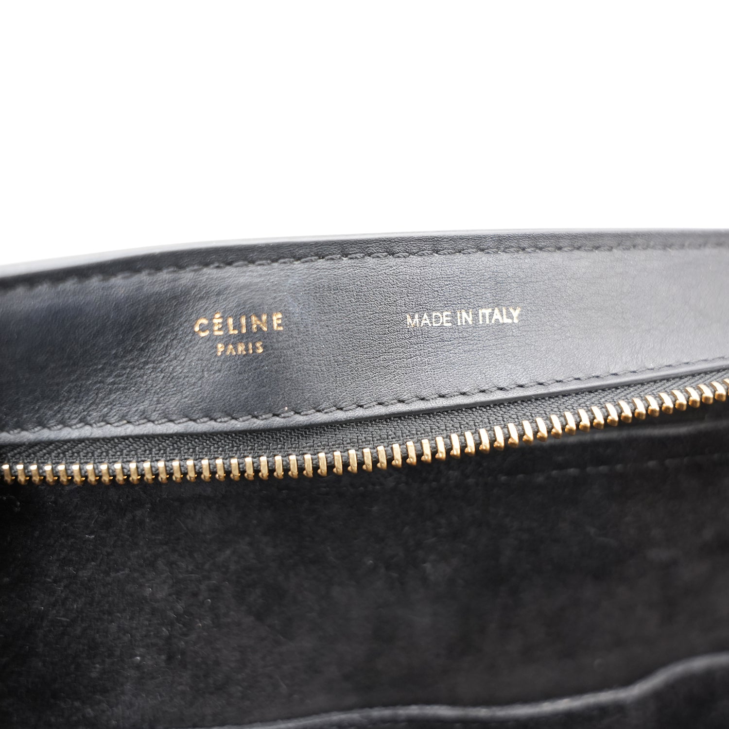 Celine Trapeze Bicolor Leather & Suede Shoulder Bag Black White Medium
