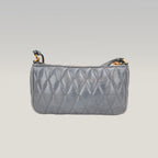 Miu Miu Matelassé Blu Mini Borsa a Spalla in Pelle con Logo Oro
