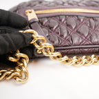 Marc Jacobs Borsa a Tracolla in Pelle Matelassé Bordeaux con Chiusura a Scatto e Catena Dorata