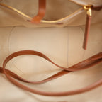 Marni Tropicalia Micro Handbag in Orange Tweed Fabric and Brown Leather