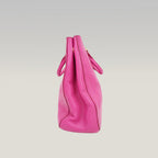 Miu Miu Fuchsia Leather Tote Bag in Pelle Martellata Rosa con Logo Dorato