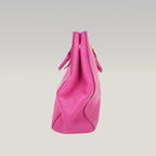 Miu Miu Fuchsia Leather Tote Bag in Pelle Martellata Rosa con Logo Dorato