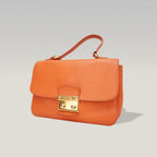 Miu Miu Madras Leather Shoulder Bag Orange Gold Hardware