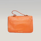 Miu Miu Madras Leather Shoulder Bag Orange Gold Hardware