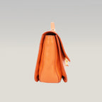 Miu Miu Madras Leather Shoulder Bag Orange Gold Hardware