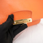 Miu Miu Madras Leather Shoulder Bag Orange Gold Hardware
