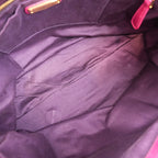 Miu Miu Vitello Bow Bag Borsa a Mano in Pelle Cerata Rosa Fucsia con Fiocchi Laterali e Dettagli Dorati