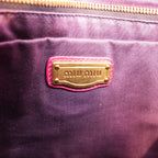 Miu Miu Vitello Bow Bag Borsa a Mano in Pelle Cerata Rosa Fucsia con Fiocchi Laterali e Dettagli Dorati