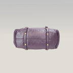 Miu Miu Vitello Lux Bow Borsa a Mano in Pelle Viola Effetto Vintage con Dettagli Dorati