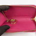 Miu Miu Portafoglio Continental Matelassé in Pelle Nappa Rosa con Logo Dorato