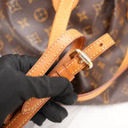 Louis Vuitton Palermo PM Monogram Canvas Shoulder Bag Brown Leather Trim