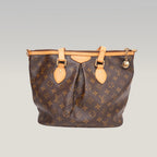 Louis Vuitton Palermo PM Monogram Canvas Shoulder Bag Brown Leather Trim