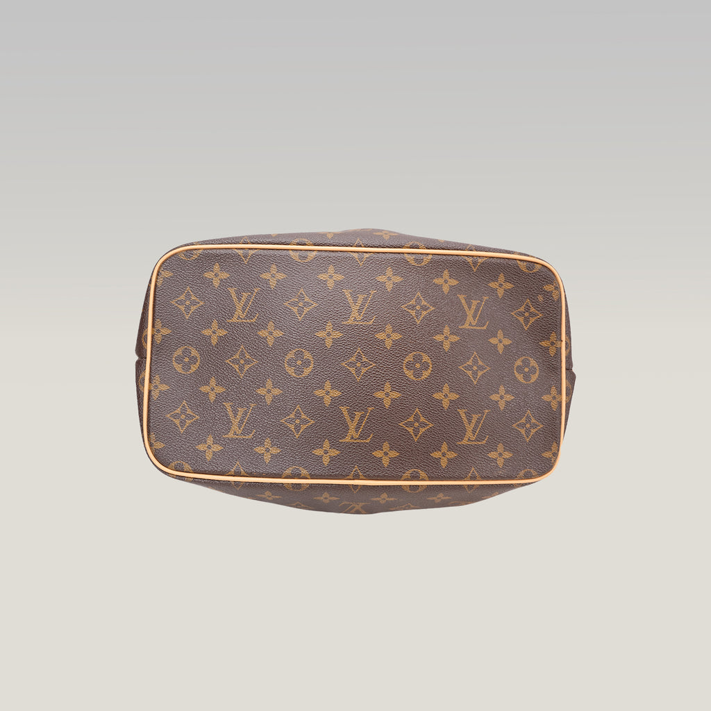 Louis Vuitton Palermo PM Monogram Canvas Shoulder Bag Brown Leather Trim