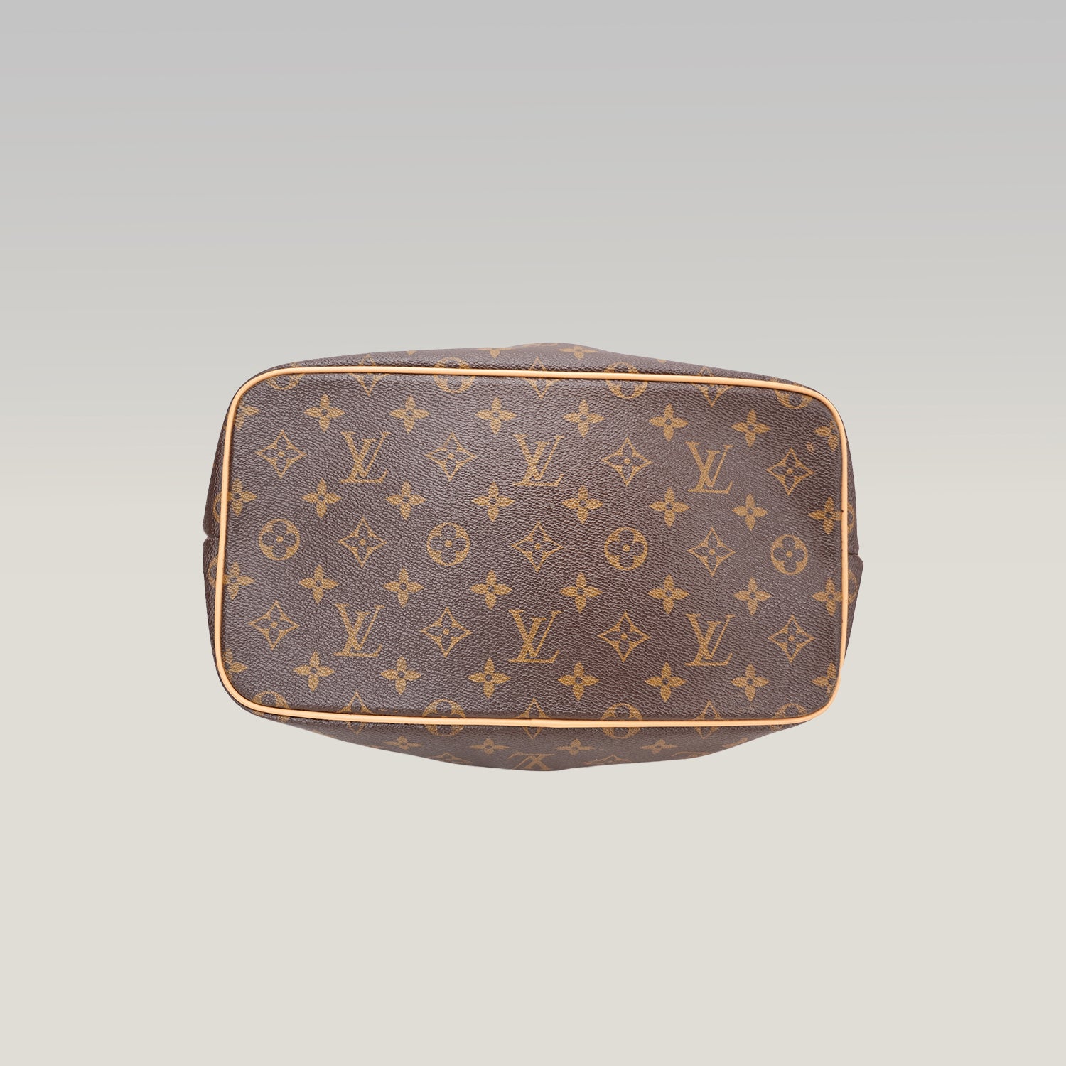 Louis Vuitton Palermo PM Monogram Canvas Shoulder Bag Brown Leather Trim