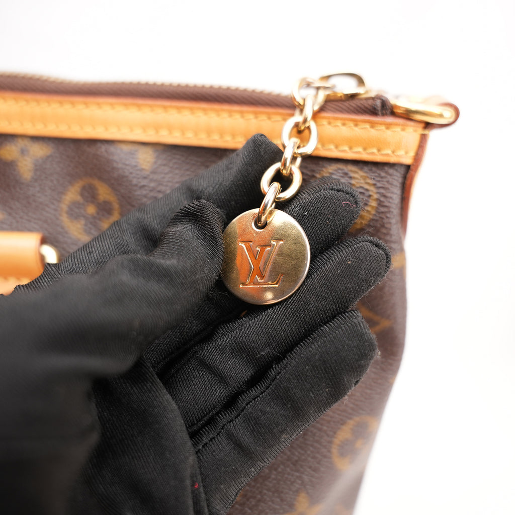 Louis Vuitton Palermo PM Monogram Canvas Shoulder Bag Brown Leather Trim