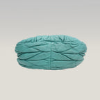 Miu Miu Coffer Shoulder Bag Turquoise Gathered Leather Hobo Bag Gold Hardware