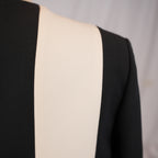 Christian Dior Abito Donna Nero e Bianco in Lana e Seta Vestito Elegante Maniche Lunghe Made in Italy