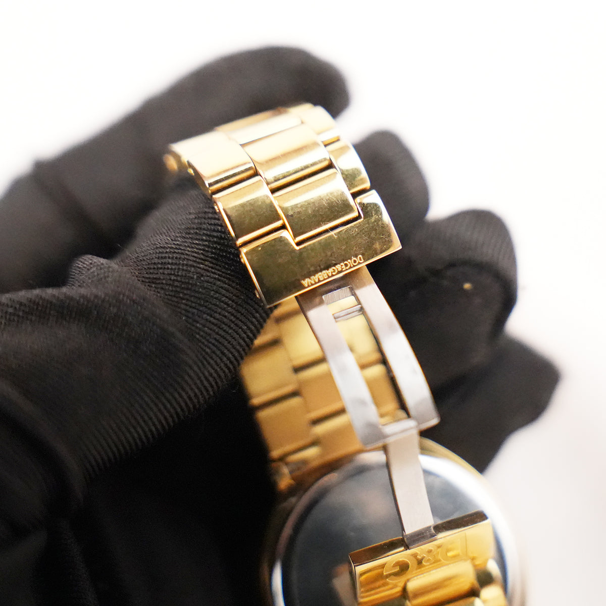 Dolce & Gabbana D&G Time Rockabilly Orologio Vintage con Quadrante Nero e Bracciale Dorato
