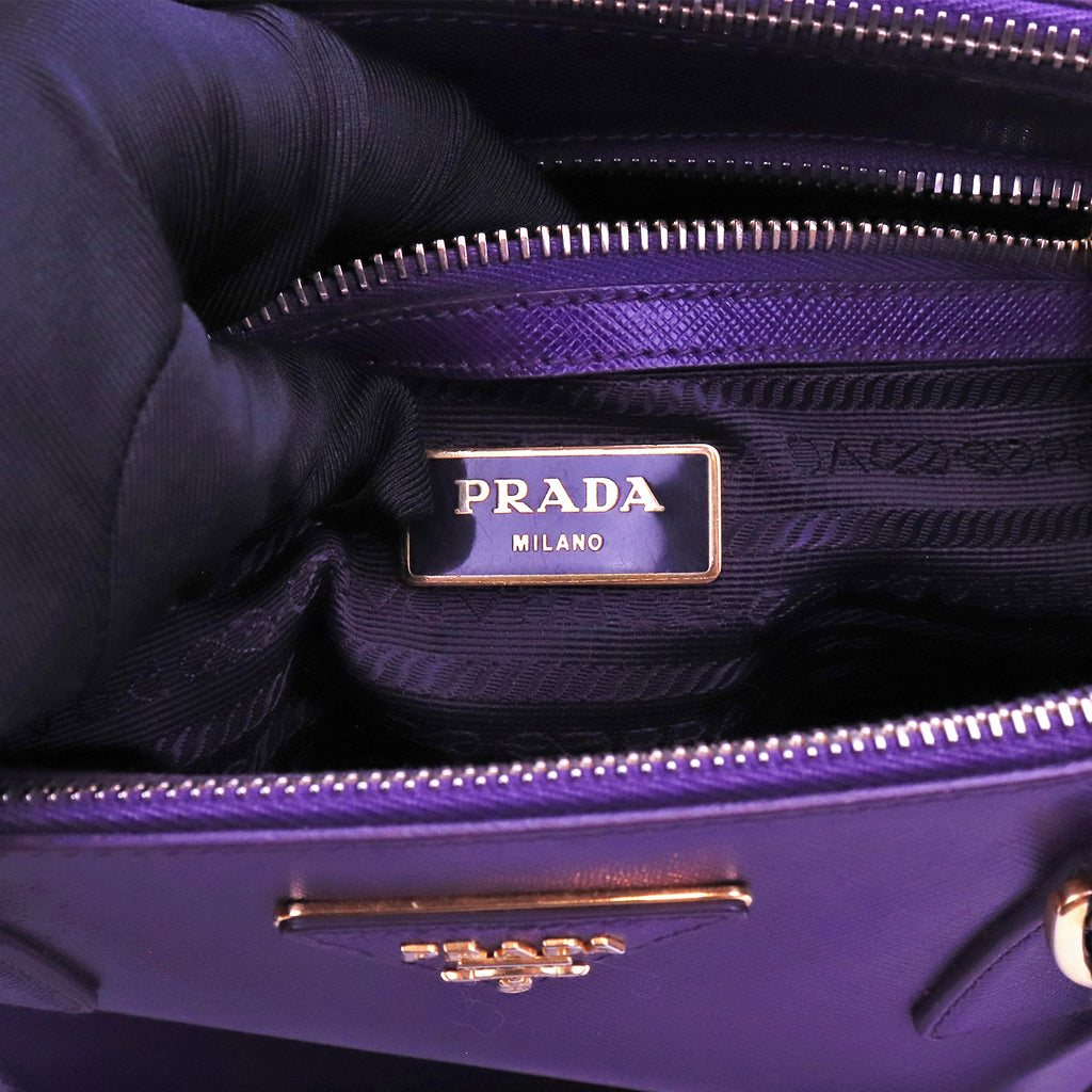 Prada Galleria Medium in Purple Saffiano Leather 