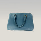 Prada Promenade Blue Saffiano Leather Tote Bag Gold-Tone Hardware