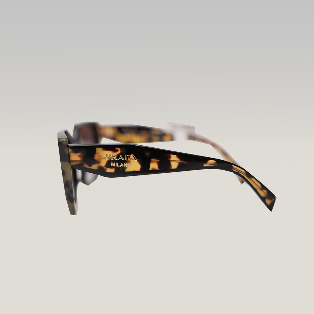 Prada PR 15WS Black & Tortoise Cat-Eye Sunglasses Gradient Brown Lenses