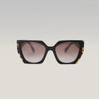 Prada PR 15WS Black & Tortoise Cat-Eye Sunglasses Gradient Brown Lenses
