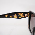 Prada PR 15WS Black & Tortoise Cat-Eye Sunglasses Gradient Brown Lenses