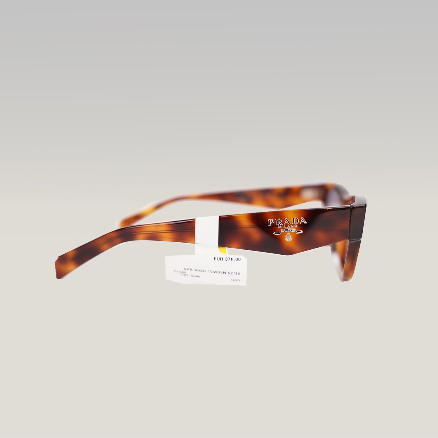 Prada Symbole Tortoise Rectangular Sunglasses in Havana Brown Acetate