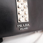 Prada Elektra Saffiano Leather Studded Shoulder Bag Black