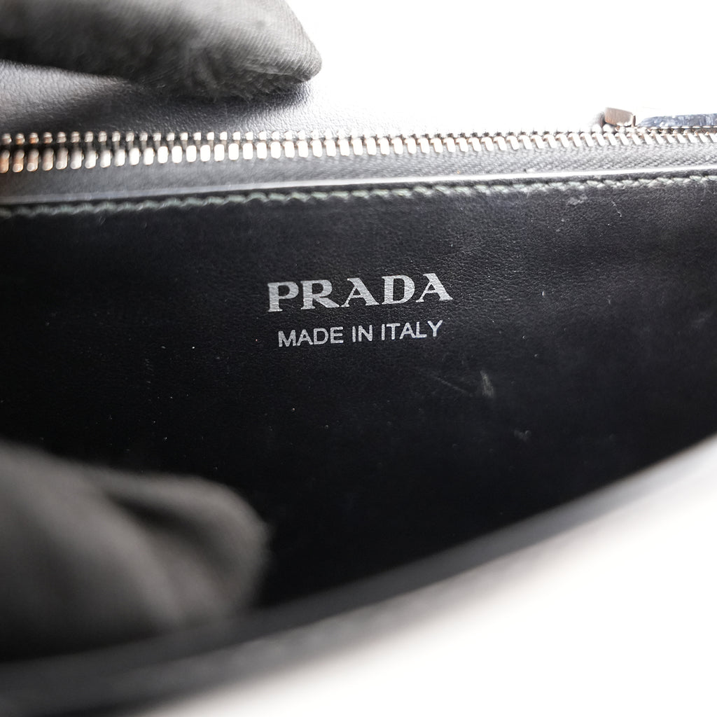 Prada Elektra Saffiano Leather Studded Shoulder Bag Black