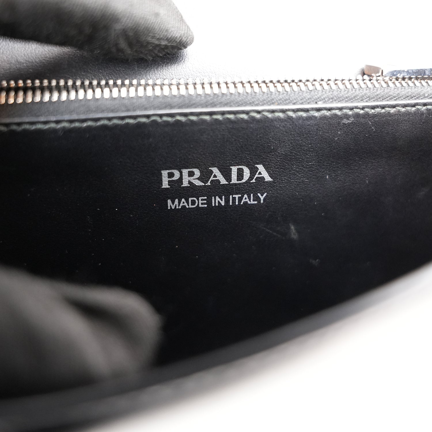 Prada Elektra Saffiano Leather Studded Shoulder Bag Black
