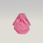 Prada Tessuto Borsa a Spalla Rosa in Nylon con Dettagli in Pelle