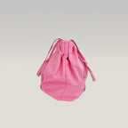 Prada Tessuto Borsa a Spalla Rosa in Nylon con Dettagli in Pelle