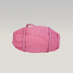 Prada Tessuto Borsa a Spalla Rosa in Nylon con Dettagli in Pelle