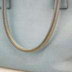 Prada Galleria Grande in Pelle Saffiano Azzurra con Logo Triangolo