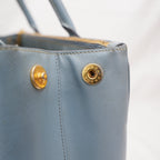Prada Galleria Grande in Pelle Saffiano Azzurra con Logo Triangolo