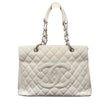 Chanel Caviar Quilted Grand Shopping Tote GST White