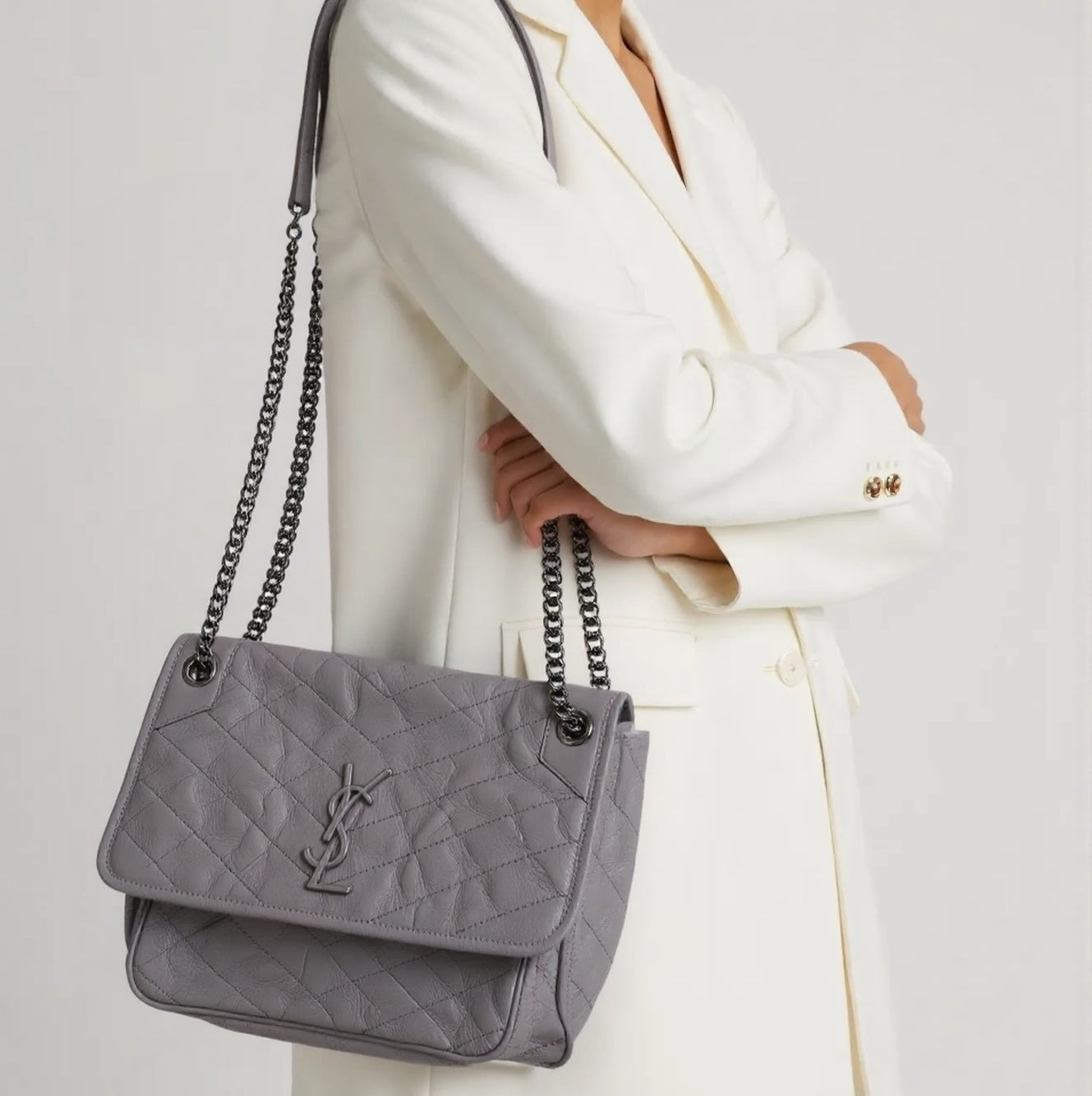 Saint Laurent Niki Chain-Link Shoulder Bag