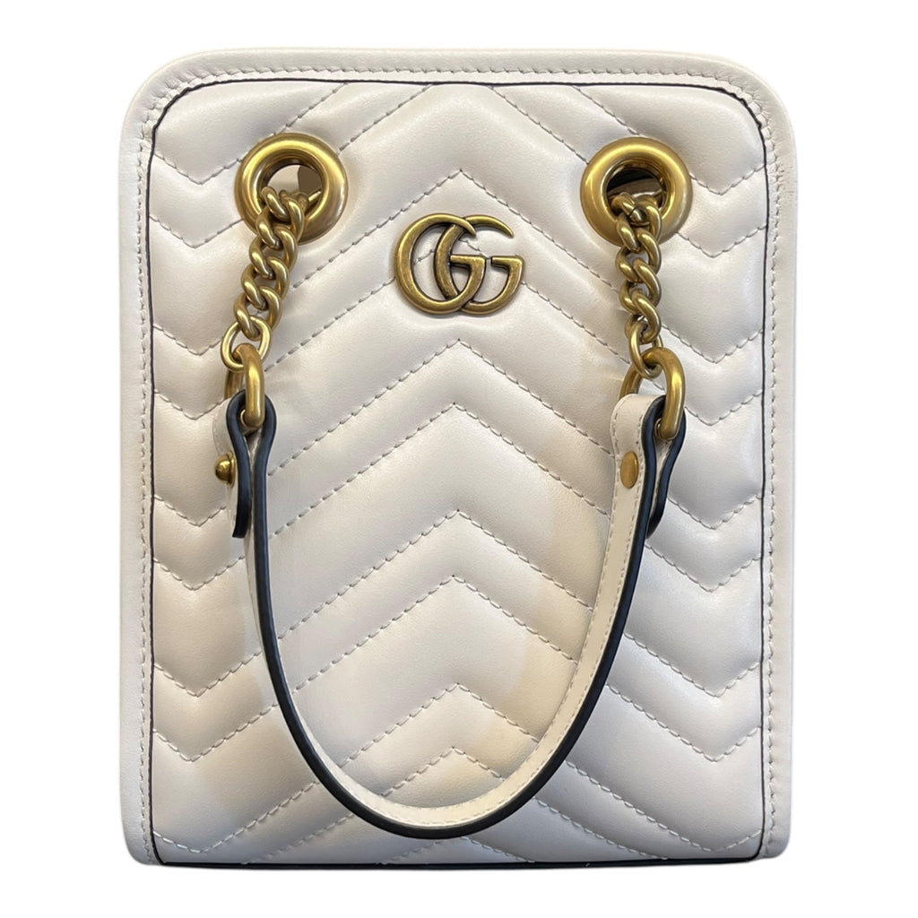 Gucci GG Marmont – Borsa A Spalla Bianca Accordion