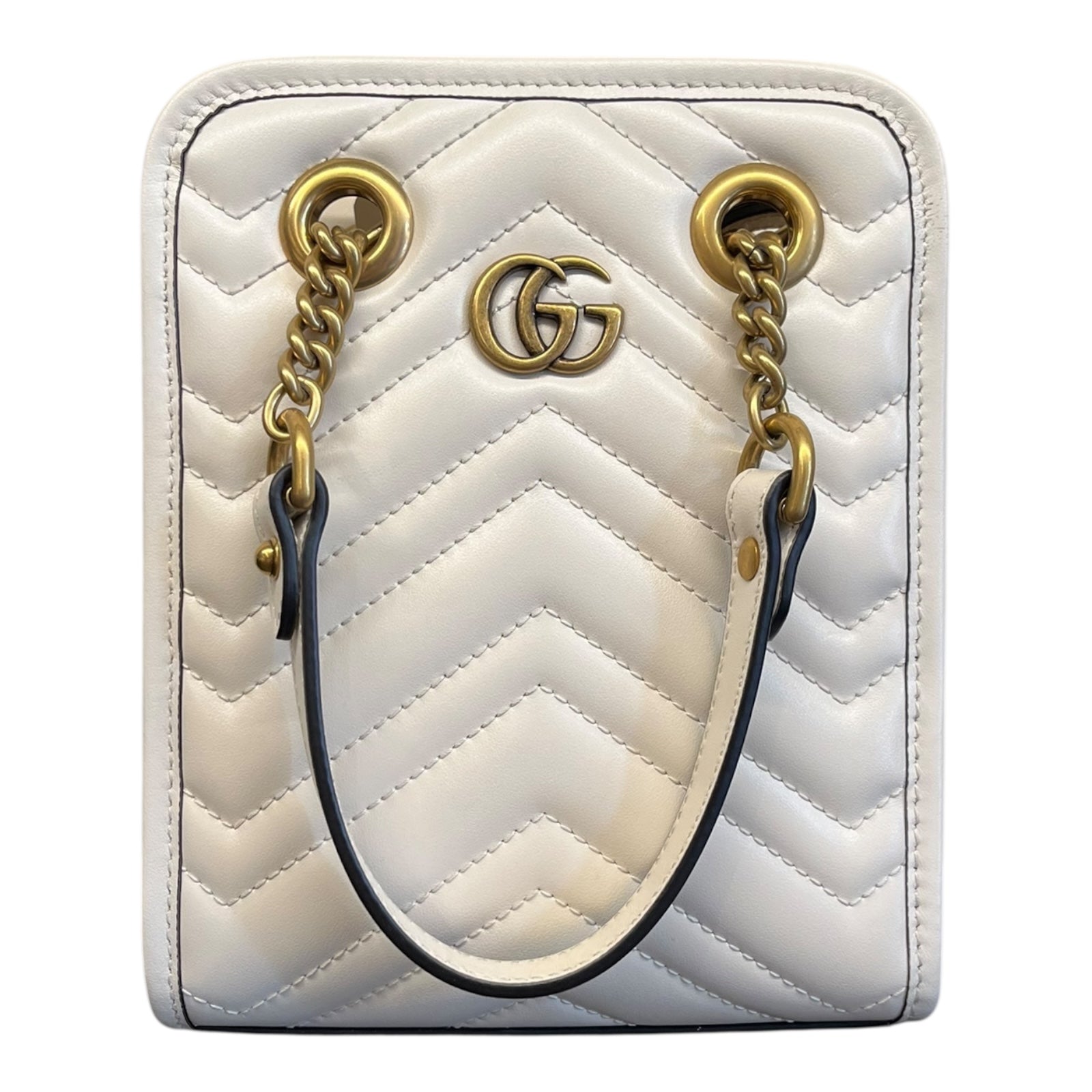 Gucci GG Marmont – Borsa A Spalla Bianca Accordion