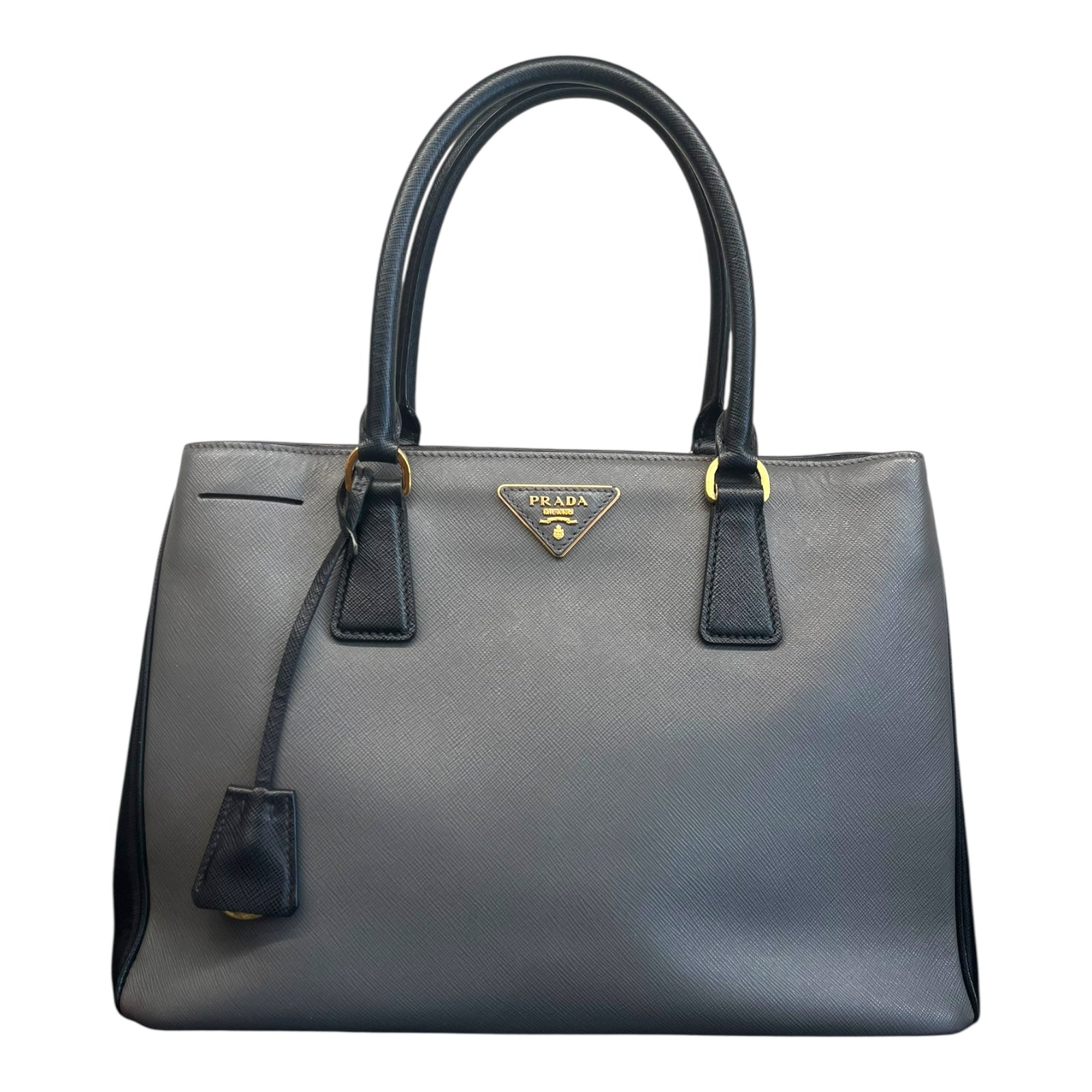 Prada Galleria Shoulder Bag in Grey and Black color Medium size