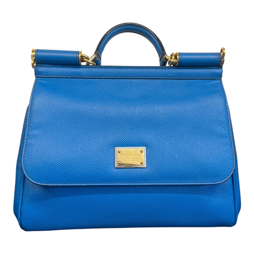 Dolce & Gabbana Sicily – Borsa A Spalla Blu, Misura Media